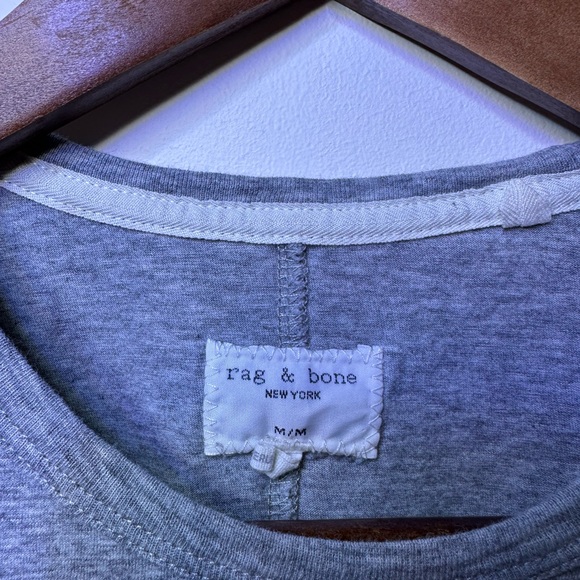 Rag & Bone New York Gray Long Sleeve Cotton Tee - Size M - Picture 7 of 10